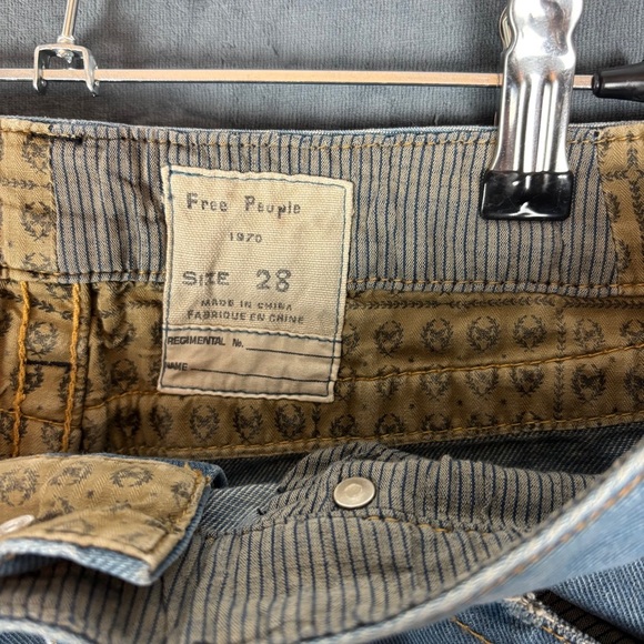 Free People Denim Mini Skirt with embroidery on pockets and detailing throughout - Picture 6 of 14